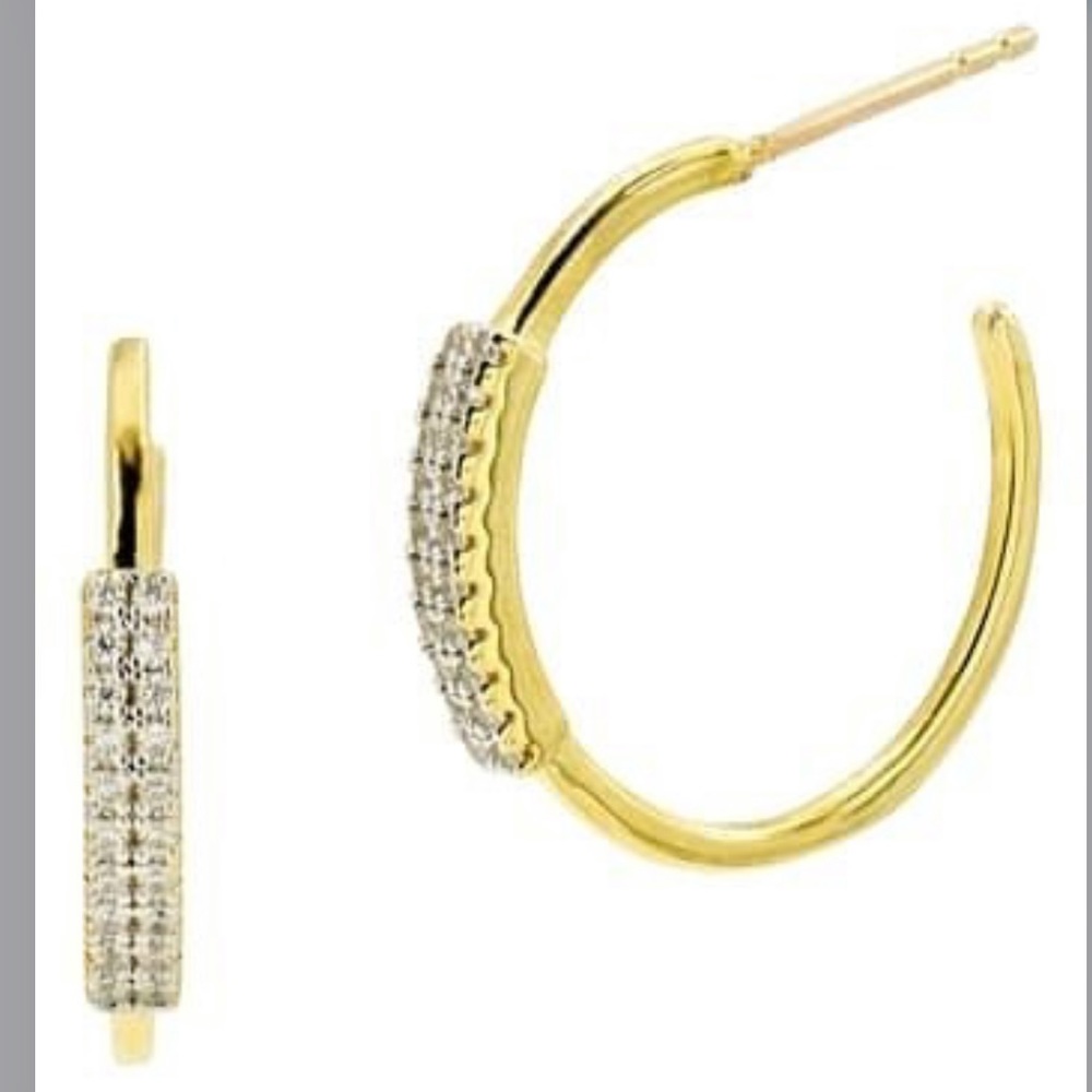Freida Rothman Pavé Huggie Hoop Earrings